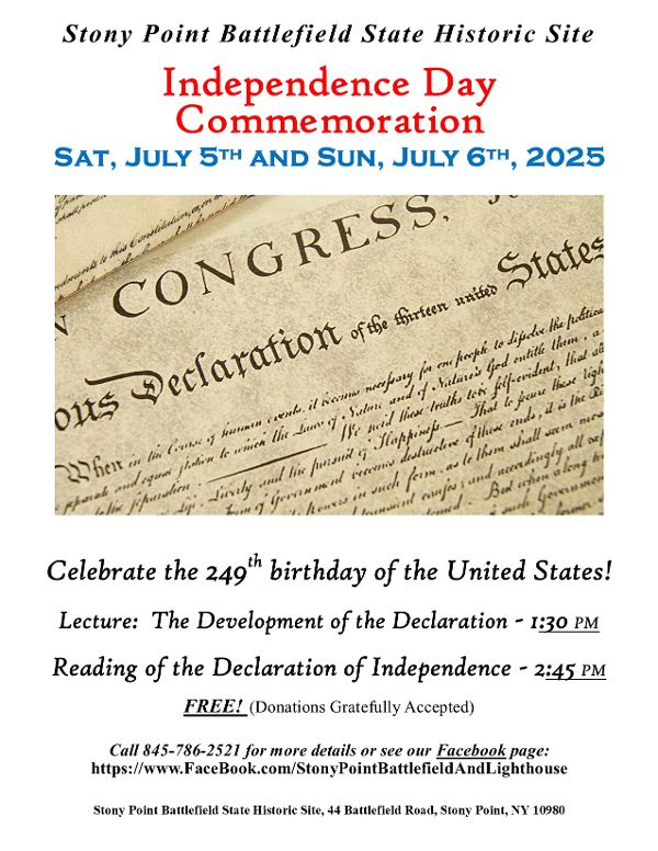 Independence Day Commemoration at Stony Point Battlefield